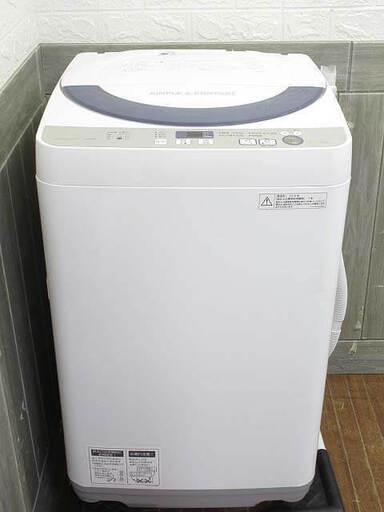 ss5264　シャープ　縦型洗濯機　ES-GE55R-H　5.5kg　グレー系　分解清掃済み　SHARP　全自動洗濯機　穴なし槽　節水　ドルフィンパル　強力水流　ステンレス槽　風乾燥　槽クリーン　コンパクト