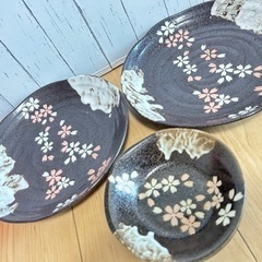 お値下げ‼️⭐︎和食器　桜柄　大皿、小皿3点セット
