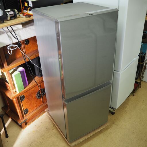 美品 2019年製 AQUA アクア 2ドア 冷蔵庫 126L 配達設置対応/1カ月保証 右開き ブラッシュシルバー AQR-13J