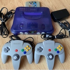 NINTENDO64本体　ミッドナイトブルー　コントローラセット...