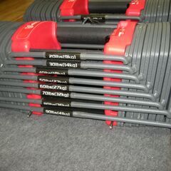 R083 4WD ブロック型可変式ダンベル 41Kg×2 ペア 筋トレ USED・美品