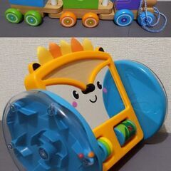 乳幼児おもちゃセット 機関車と車輪付き鏡