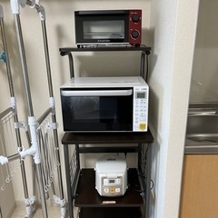 電子レンジ・トースター・炊飯器・ラック　4点セット
