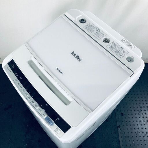ID:sd25143 日立 HITACHI 洗濯機 一人暮らし 大きめ 中古 2018年製 全自動洗濯機 8.0kg ホワイト 送風 乾燥機能付き BW-V80C(W)  【リユース品：状態A】【送料無料】【設置費用無料】