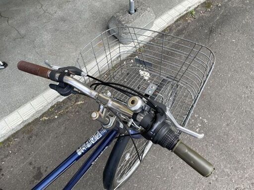 27インチ 自転車 6段変速 荷台付き ママチャリ 鍵 スタンド かご付き