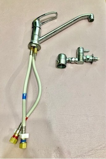 KVK 混合水栓　+ 止水栓　セット　浄水器、食洗機用