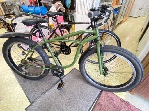 【自転車】ワイドタイヤ クロスバイク 自転車 26ｲﾝﾁ 6段変速【綺麗め自転車売ります買います！アールワン田川】