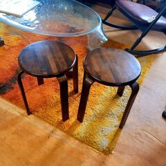 木製 スツール 丸椅子 【在庫 2脚有り！】　/UJ-0607 南
