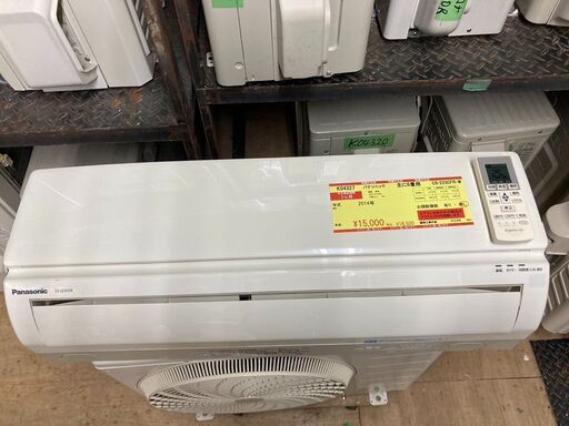 K04327 2014年製　パナソニック　中古エアコン　主に6畳用　冷房能力2.2kw／ 暖房能力2.2kw