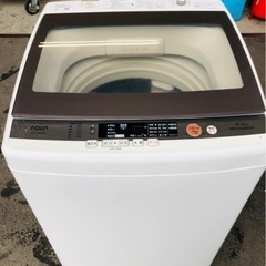 福岡市内配送設置無料 AQUA アクア AQW-GV800E(W) [全自動洗濯機 ガラス