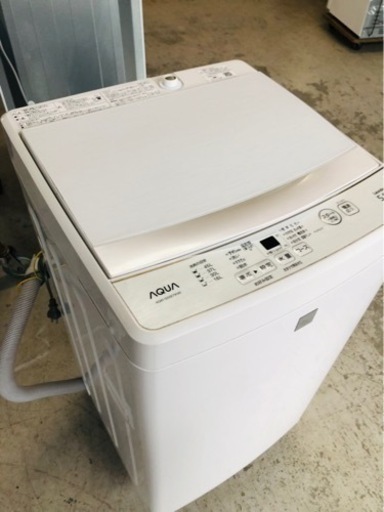 福岡市内配送設置無料　2020年式　AQUA 5．0kg全自動洗濯機 keyword キーワードホワイト AQW-GS5E7
