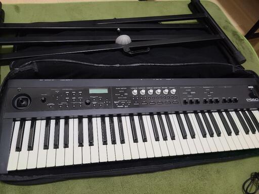 KORG PS60 ヘッドホン・キーボードスタンド・純正カバー付