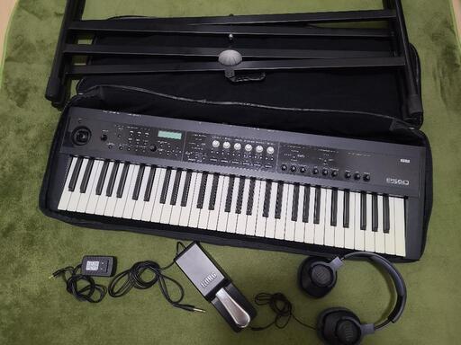 KORG PS60 ヘッドホン・キーボードスタンド・純正カバー付