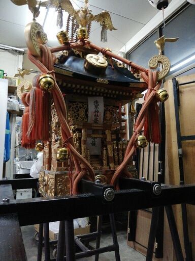 子供神輿一尺三寸台輪 宮大工制作品 祭礼やイベント用として