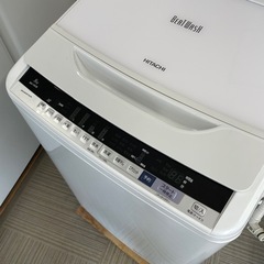 超美品‼️】日立 2017年製 8.0kg全自動洗濯機 ビートウォッシュ ガラス 