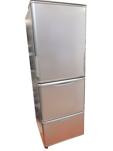 SHARP/シャープ◆SJ-W352E-S/ノンフロン冷凍冷蔵庫◆両開き/3ドア/350L/シルバー/2019年製 / 1848