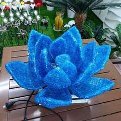 ②【処分価格】新品 LED造形 ハスの花 ブルー インテリア H25cm