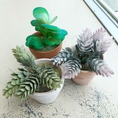 観葉植物(フェイクグリーン )【高さ：約8cm 幅：約8〜10c...