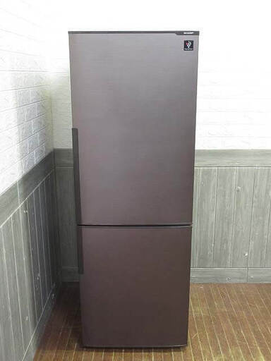最安値に挑戦！ ss5288　シャープ　冷凍冷蔵庫　SJ-PD27-T　271L　ブラウン系　SHARP　2ドア　3段引出し式冷凍室　右開き　茶系　ウッド調　プラズマクラスター　ノンフロン　冷蔵庫　ガラス棚　スリム 冷蔵庫