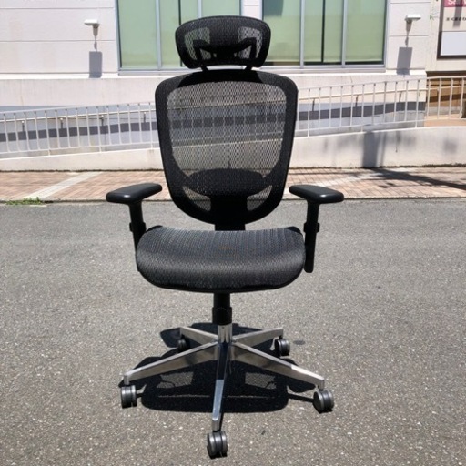 メッシュ オフィスチェア ハイバックチェア 椅子 キャスターチェア アーム ヘッドレスト付き