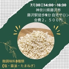 【麹調味料3種類】簡単手作りワークショップ