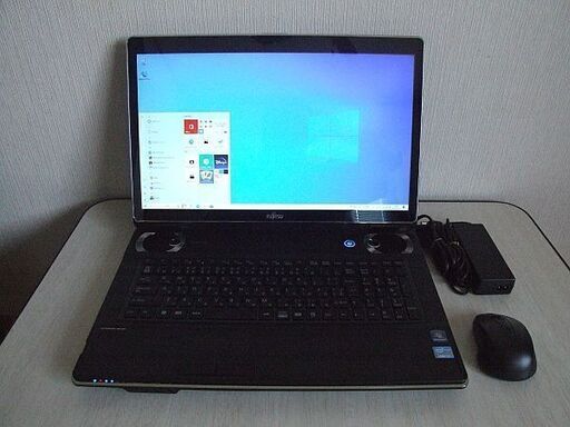 高速SSD240GB搭載＋HDD750GB　大画面17型フルHD　第二世代 Core i7 2670QM  8GB　FMV LIFEBOOK NH77/ED　ノートパソコン　(破損あり) 　(4088)