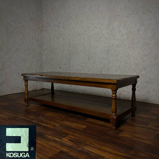 WY4/16 コスガ KOSUGA センターテーブル ローテーブル リビングテーブル ヴィンテージ アンティーク ナラ材 木製 応接 ◆