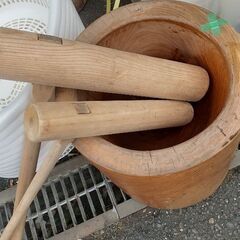 餅つきセット　杵と臼