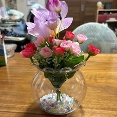 新登場ダイソーの金魚鉢で作った造花No.4