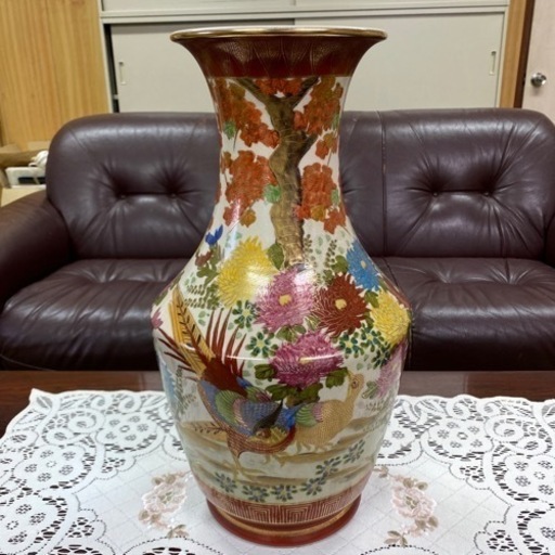 【希少品】丸十 薩摩焼 花瓶/壺（大物、全長46㎝）