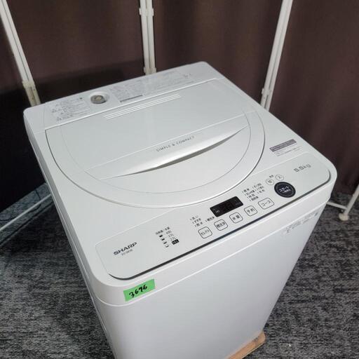3696‼️お届け\u0026設置は全て0円‼️最新2022年製✨SHARP 5.5kg 全自動洗濯機