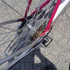 MEGA TRANS 6速 27インチ 軽快車 赤紫 (196)