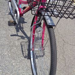 MEGA TRANS 6速 27インチ 軽快車 赤紫 (196)