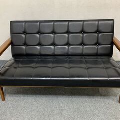 カリモク60 Kチェア 2シーター 1シーター サイドテーブル 3点セット スタンダードブラック ウォールナット 中古家具 店頭引取歓迎 R7264