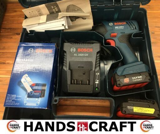 ボッシュ　BOSCH　GDR1440-L　インパクトドライバセット　バッテリ14.4V二個/充電器/充電式ライト　中古品　【ハンズクラフト宜野湾店】