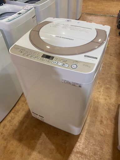 【愛品館市原店】SHARP 2019年製 7.0Kg洗濯機 ES-KS70U-N 【愛市I4S031601-104】