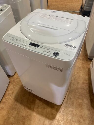 【愛品館市原店】SHARP 2021年製 7.0Kg洗濯機 ES-GE7B-W 【愛市I4S031613-104】