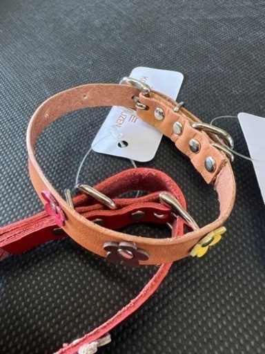 レザー‼️ハンドメイド‼️ワンちゃん‼️小型犬用‼️        首輪（茶色）‼️