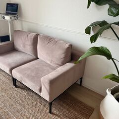 最終値下げ》LOWYA2人掛けソファ ベルベット調