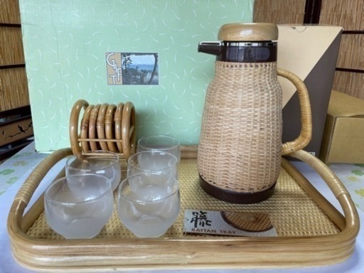 タイガー　藤ポット・冷茶グラスセット　昭和レトロ