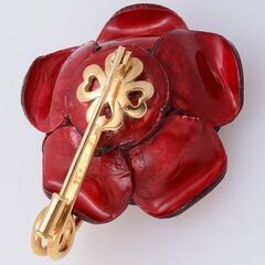 K18 レザー・ダイヤモンド ブローチ (ペンダント兼用) ローズモチーフ 品番b22-41 K18 レザー・ダイヤモンド ブローチ (ペンダント兼用) ローズモチーフ