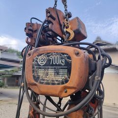 日立0.9ton 三相200V 電動ホイスト 左右上下 トロリー付 チエーンブロック