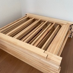 【受渡済】ベビーサークル　木製　ドア付き　コンパクト