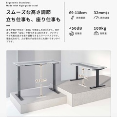 仕事机 自動昇降デスク Flexispot EJ2 ＋ホワイトウッド天板 使用1年未満