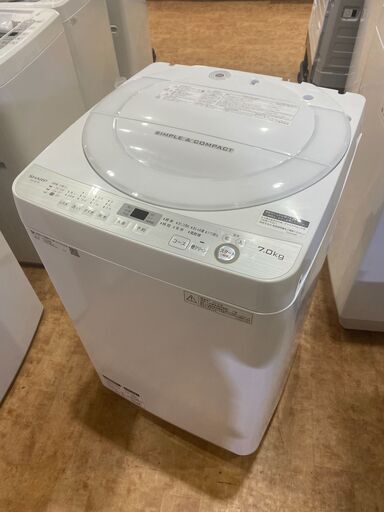 【愛品館市原店】SHARP 2018年製 7.0Kg洗濯機 ES-GE7B-W 【愛市I4S031615-104】