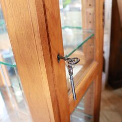 186)アンティーク 飾り棚 コレクションケース 内部ミラー ショーケース キュリオケース ガラスケース