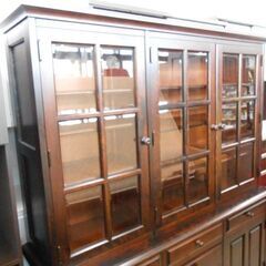 北海道民芸家具 リビングボード 幅151cm 高さ180cm セパレート キャビネット 食器棚 飾り棚 戸棚 高級家具 札幌 西野店