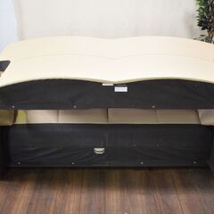 【ジモ取引終了11/30】≪zyt1032ジ≫ カリモク Chitano/チターノ 3人掛けソファ アイボリー系 限定モデル 本革ソファ 2.5人掛け ブランド家具 50618-04+