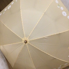 折り畳み傘　オレンジ、黄色系　花