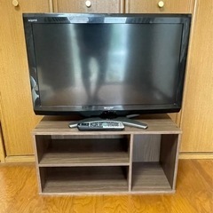 SHARP  テレビ32型（中古品）テレビ台付き（新品）お値下げ...